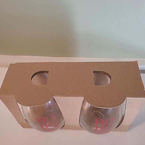 Ho Ho Ho Stemless Wine Glasses - Picture 2 of 3